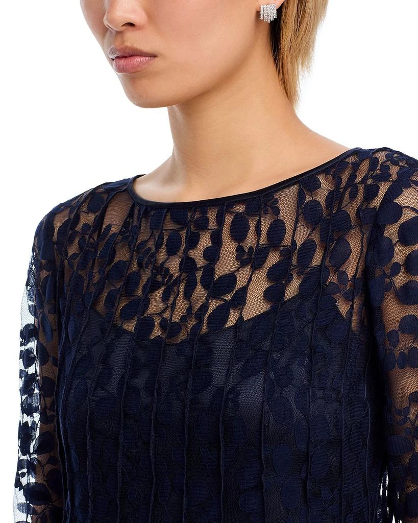 Teri Jon Leaf Lace Pintuck Dress 3
