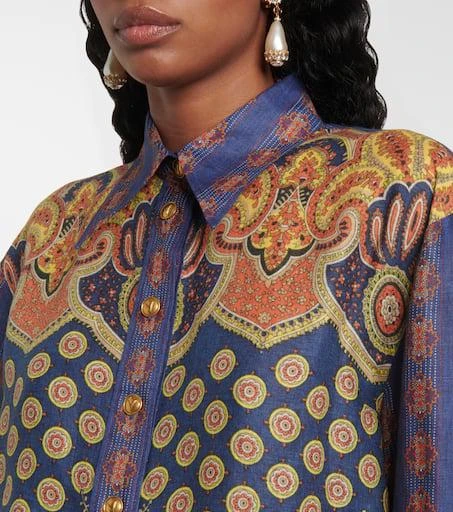 Valentino Voyage Imaginaire VLogo linen blouse 4