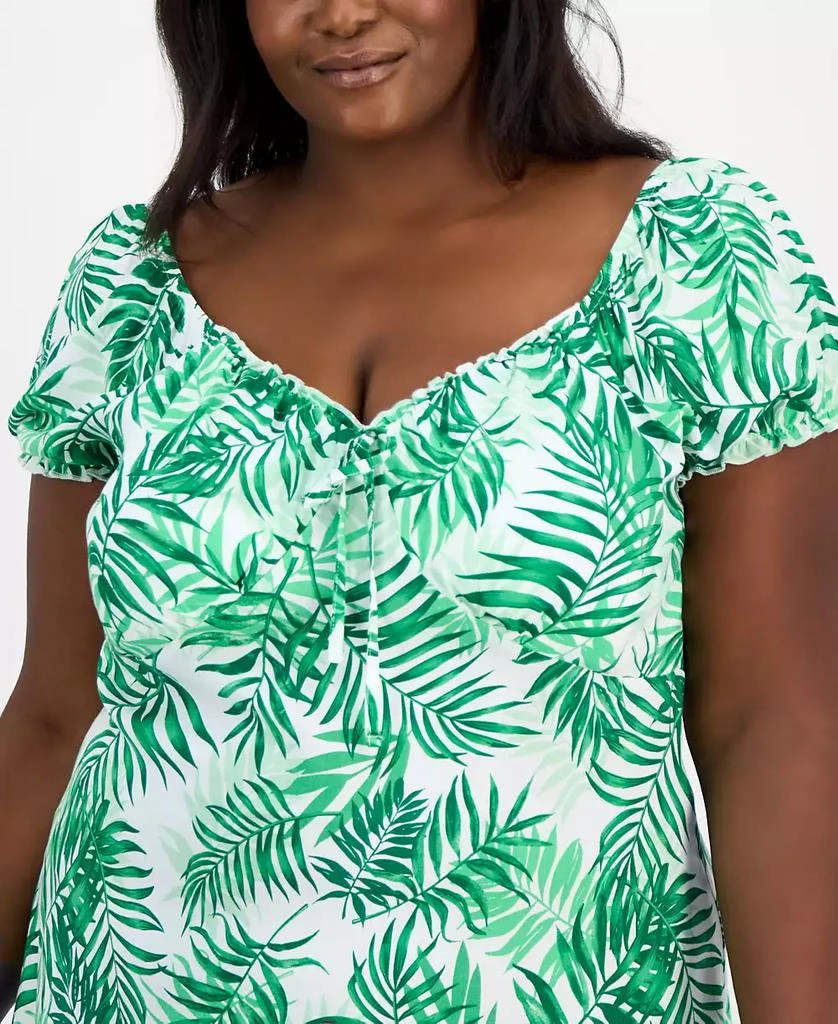 Madden Girl Trendy Plus Size Puff-Sleeve Midi Dress 4
