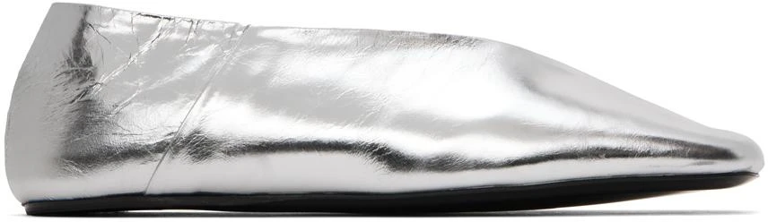 Jil Sander Silver Square Toe Ballerina Flats 1