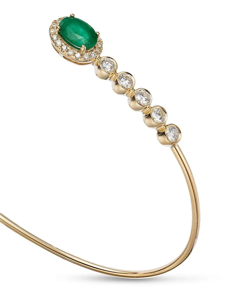 Bloomingdale's Emerald & Diamond Cuff Bangle Bracelet in 14K Yellow Gold 4