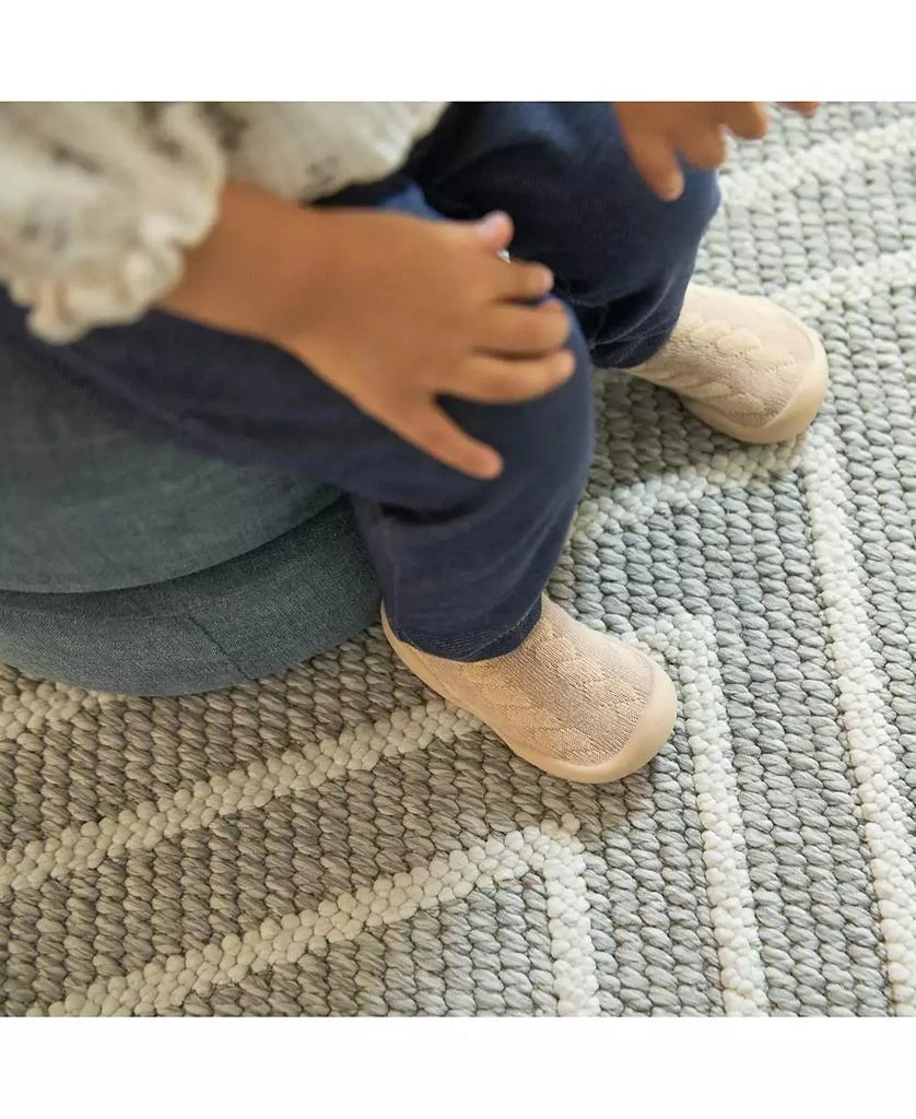 Komuello Toddler First Walk Sock Shoes - Cable Dark Beige 6