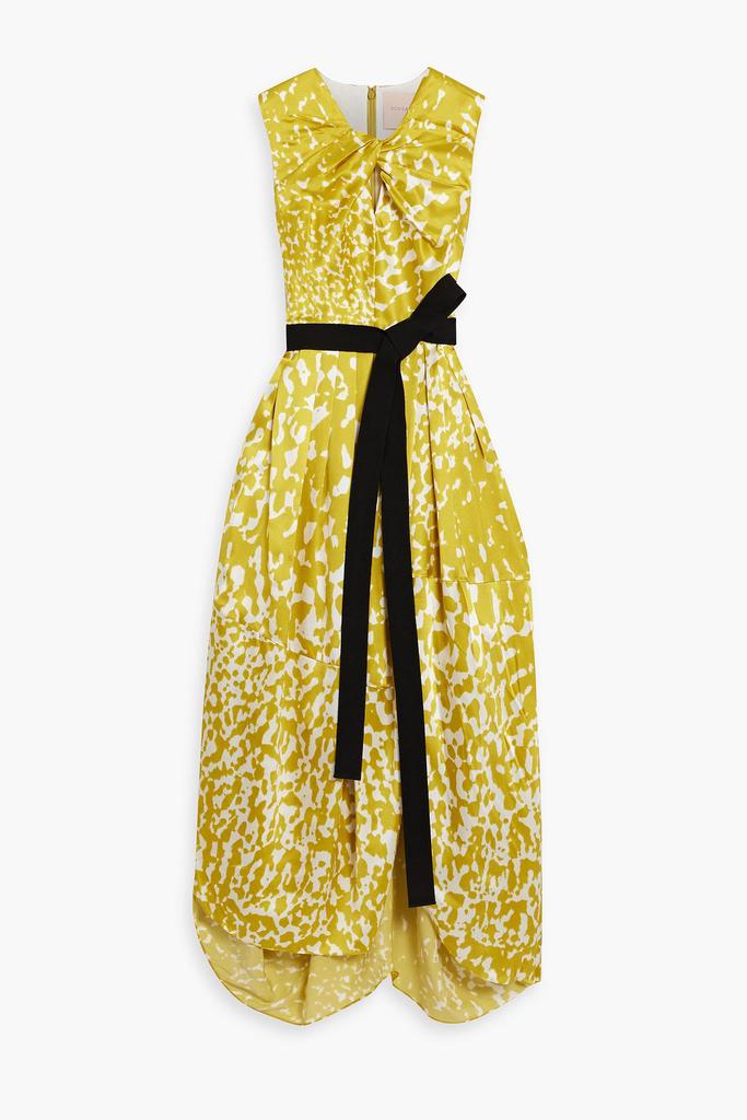 ROKSANDA Alana pleated printed silk-satin midi dress