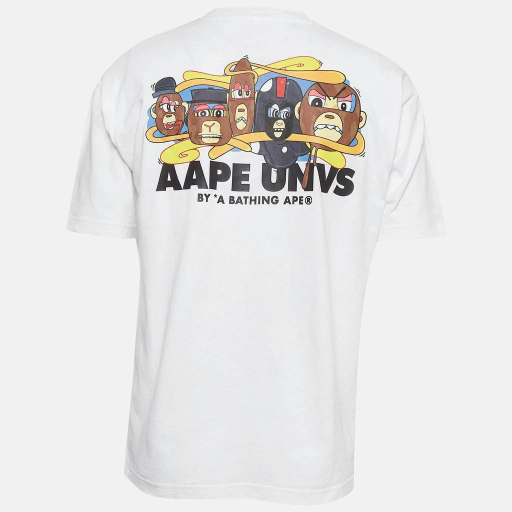 A Bathing Ape A Bathing Ape White Printed Knit Crew Neck T-shirt M 2