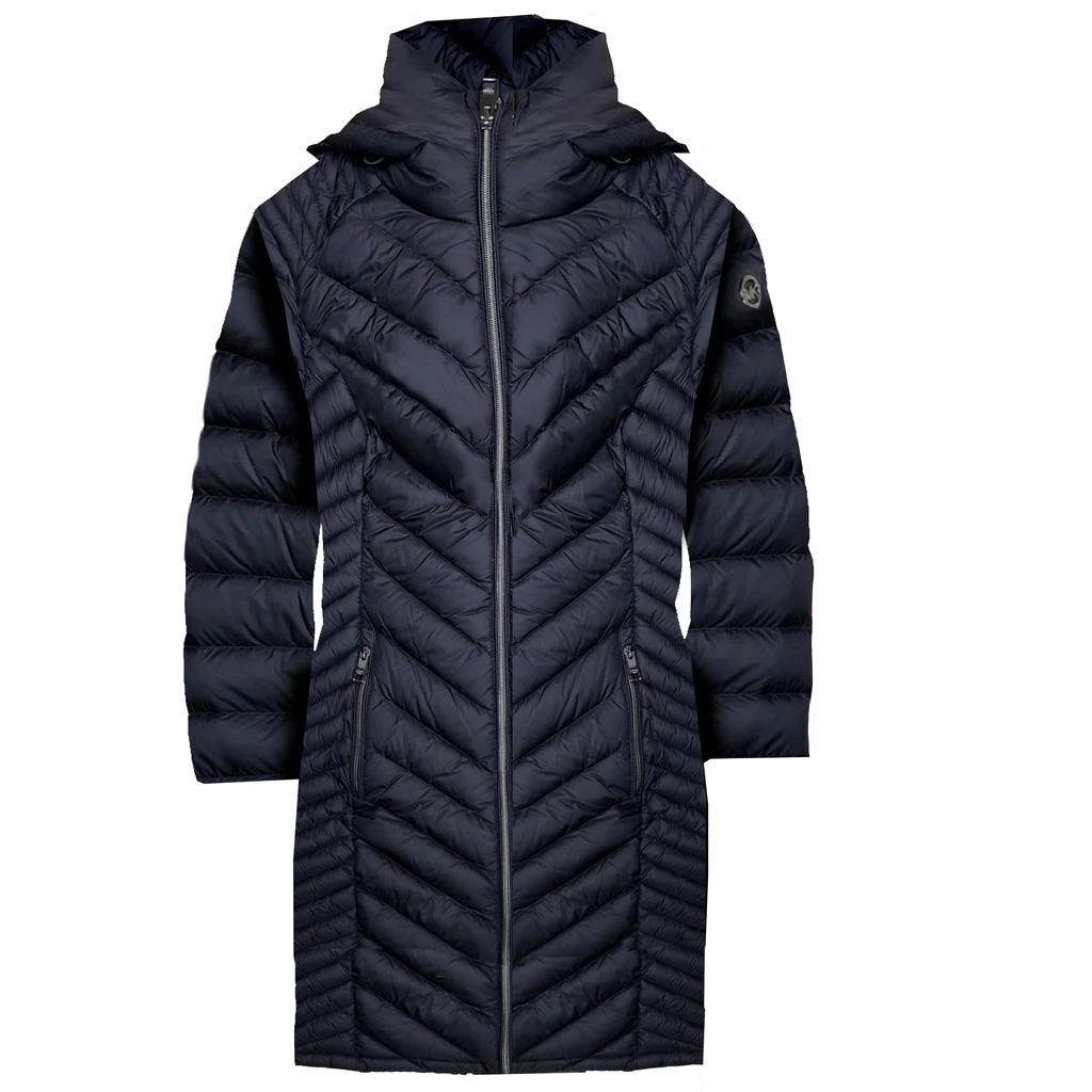 MICHAEL Michael Kors Michael Michael Kors Women Chevron Double Layer Zipper 3/4 Hooded Packable Coat 1