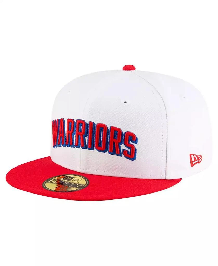 New Era Men's White/Red Golden State Warriors 2024/25 Classic Edition Jersey Hook 59FIFTY Fitted Hat 3