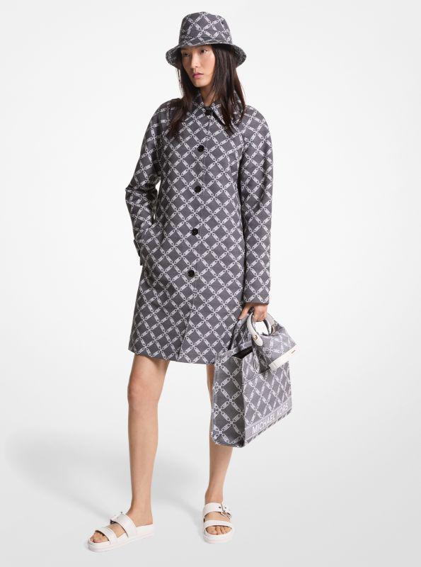 Michael Kors Empire Logo Jacquard Balmacaan Coat