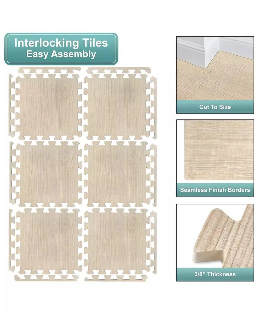 Sorbus Thick 3/8-inch Wood Grain Floor Foam Tile Mats (16 Tiles,16 Sq ft - Light Pine) 4