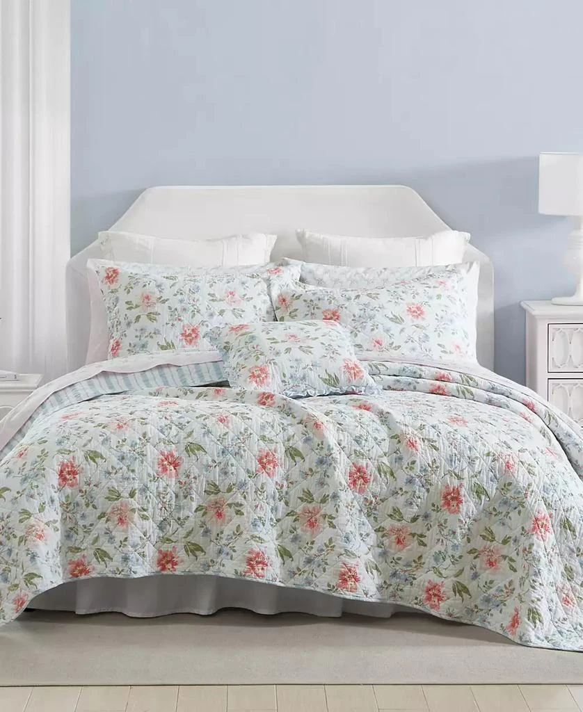Laura Ashley Emilie Reversible 4 Piece Quilt Set 1