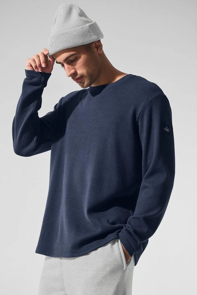Alo Elevate Waffle Long Sleeve Crew - Navy 3