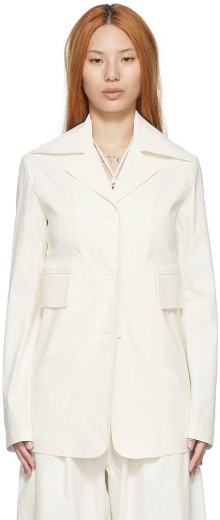 Quira SSENSE Exclusive Off-White Linen Jacket