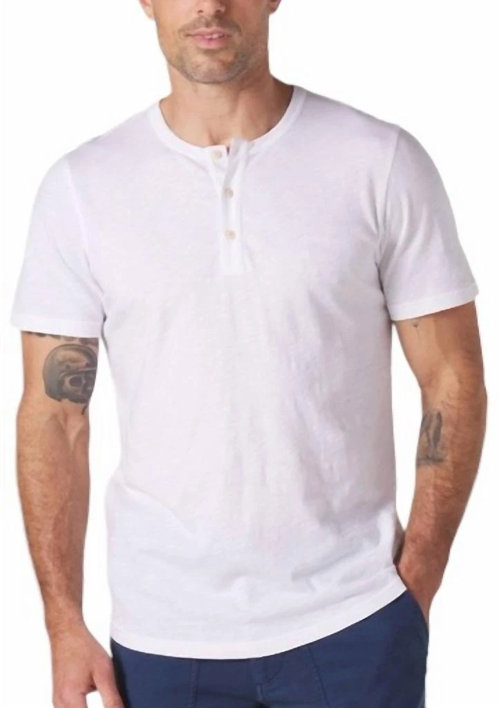 The Normal Brand Legacy Jersey Henley Shirt In White 1