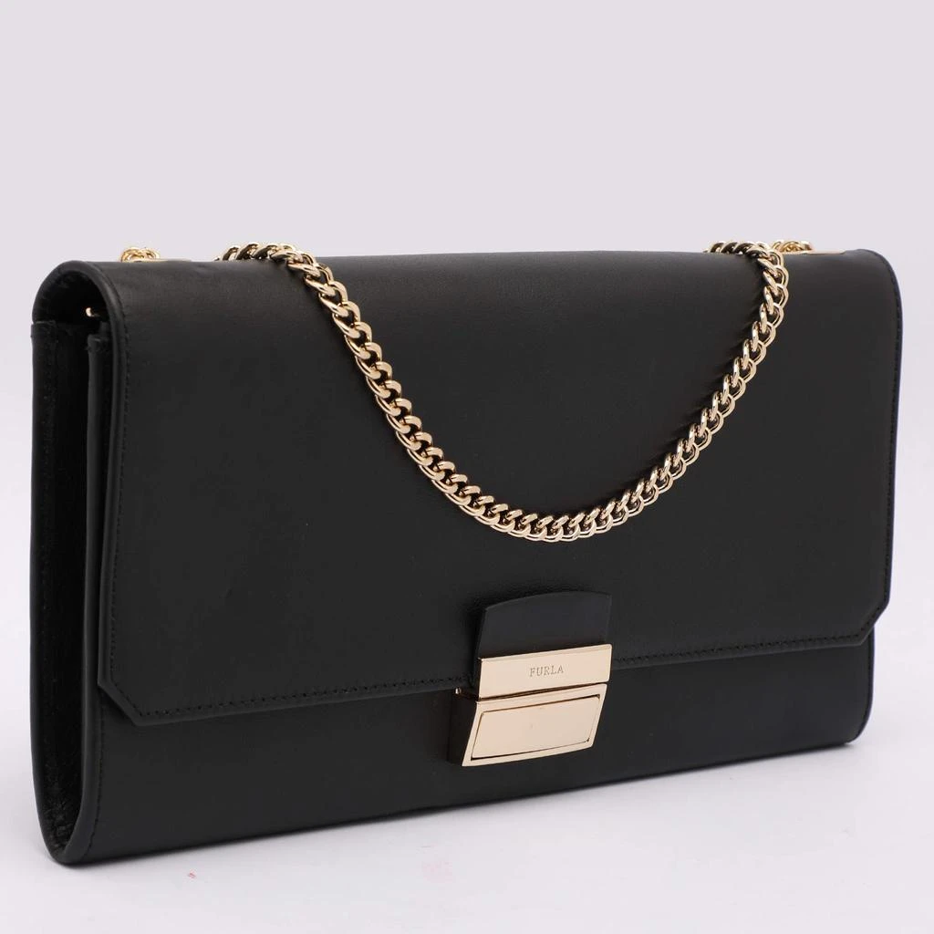 Furla Furla Black Leather Push Lock Flap Crossbody Bag 3