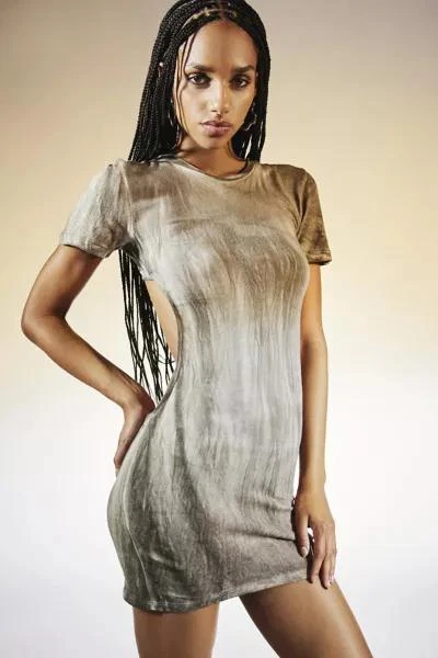 Jaded London Jaded London Dirty Wash Cutout T-Shirt Dress 3