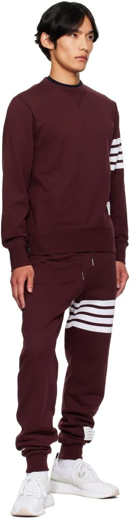 Thom Browne Burgundy Classic Loopback 4-Bar Sweatshirt 4