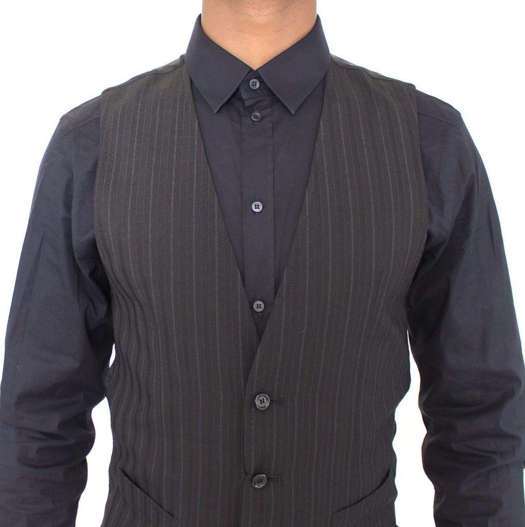 Dolce & Gabbana Dolce & Gabbana  Black Striped Stretch Dress Vest Gilet 5