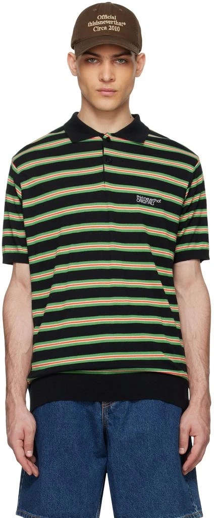 thisisneverthat Black Striped Polo 1