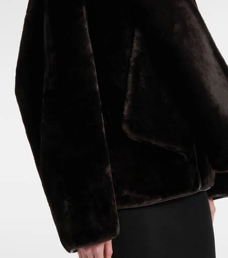 Nour Hammour Lyra scarf-detail shearling jacket 5
