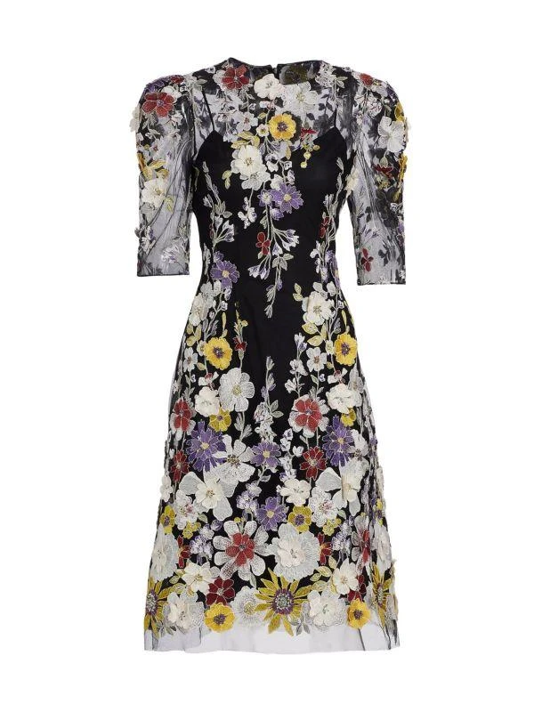 Teri Jon Embroidered Floral Cocktail Dress 6
