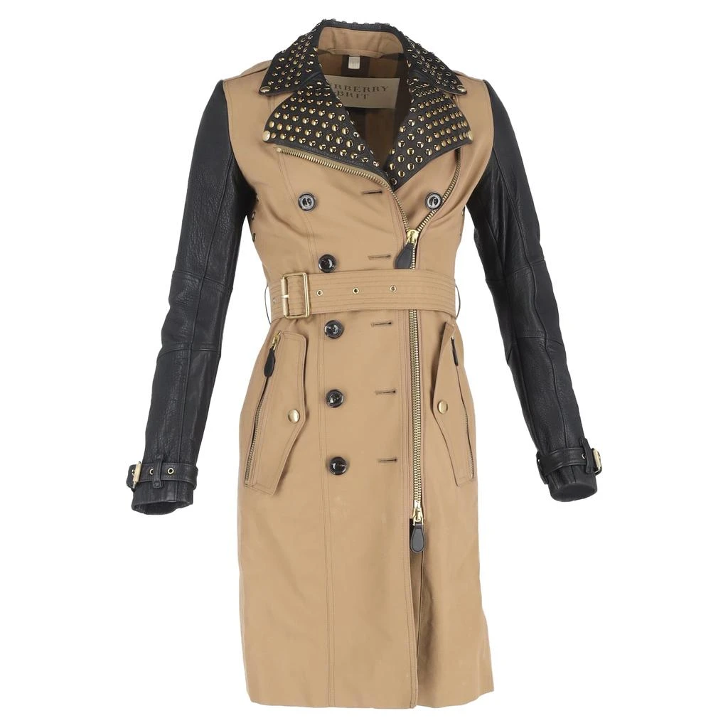 Burberry Brit Double-Breasted Trench Coat in Brown Cotton 1