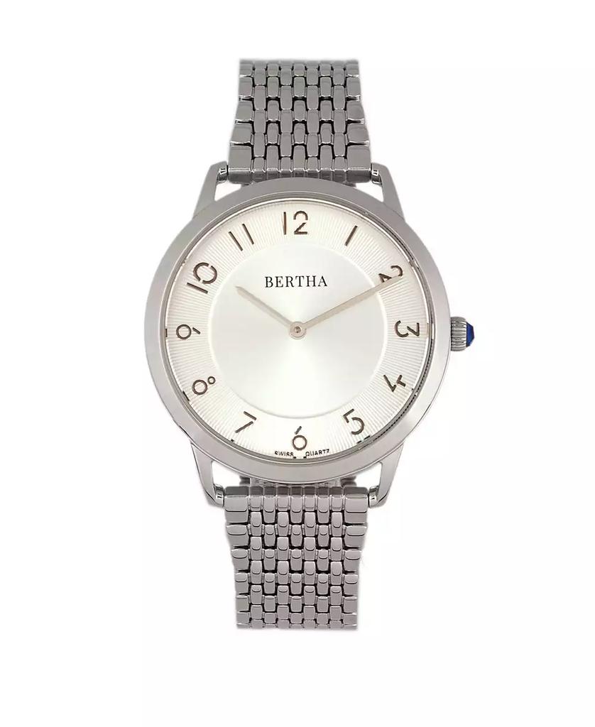 BERTHA Quartz Abby Collection Silver Stainless Steel Watch 33Mm