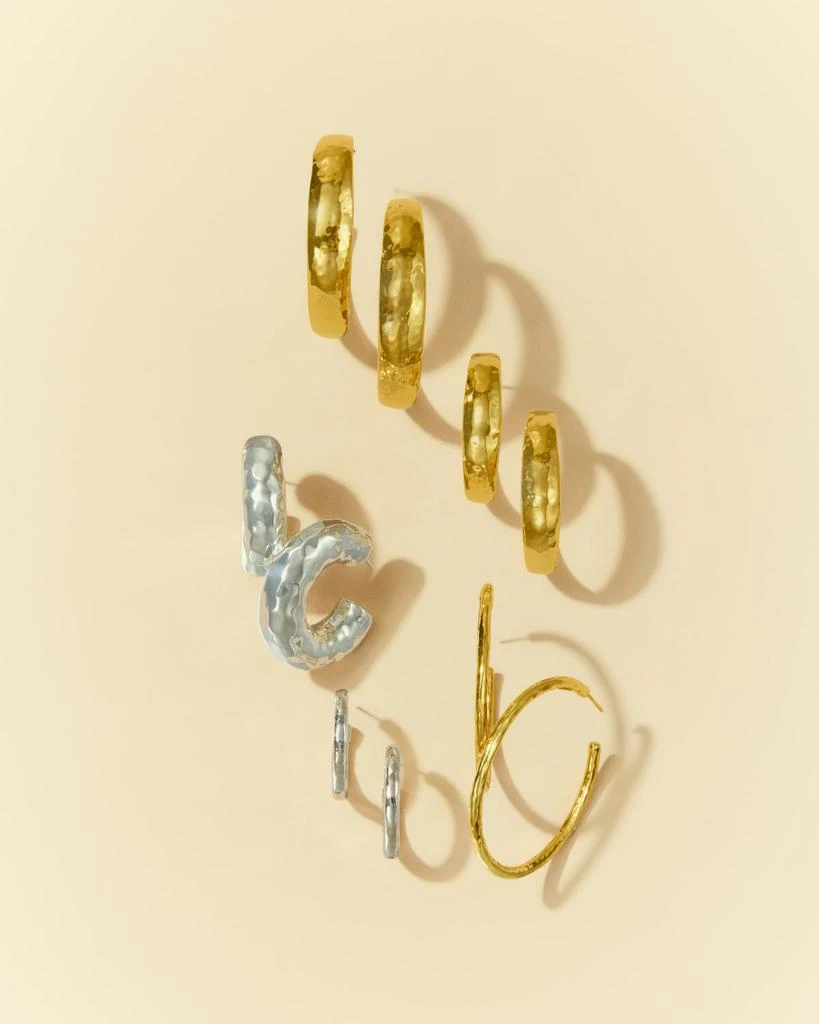 Ippolita Hammered Medium Hoop Earrings in Sterling Silver 5