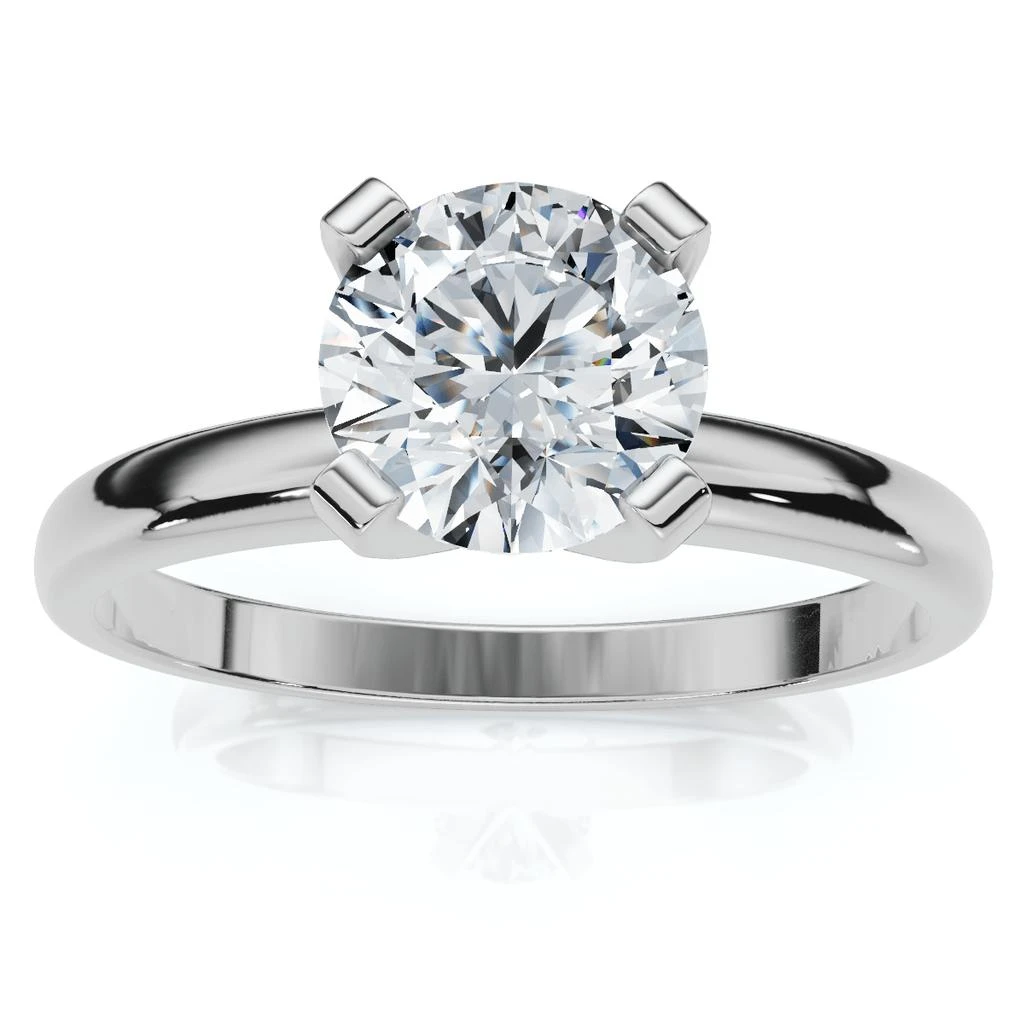 Pompeii3 3/4ct Lab Grown Round Diamond Solitaire Engagement Ring 14k White Gold