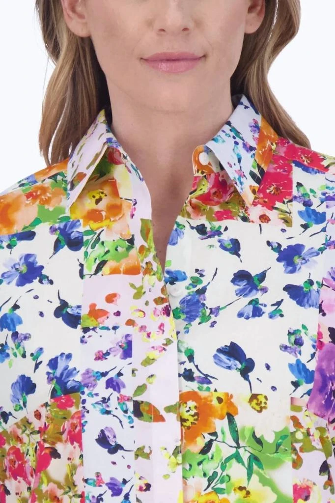 FOXCROFT Foxcroft - Olivia 3/4 Sleeve Floral Top 4