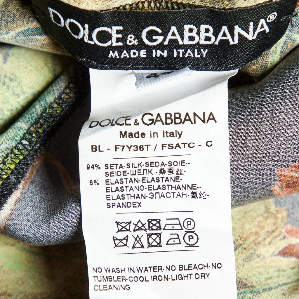 Dolce & Gabbana Dolce & Gabbana Black Floral Print Silk Top L 5
