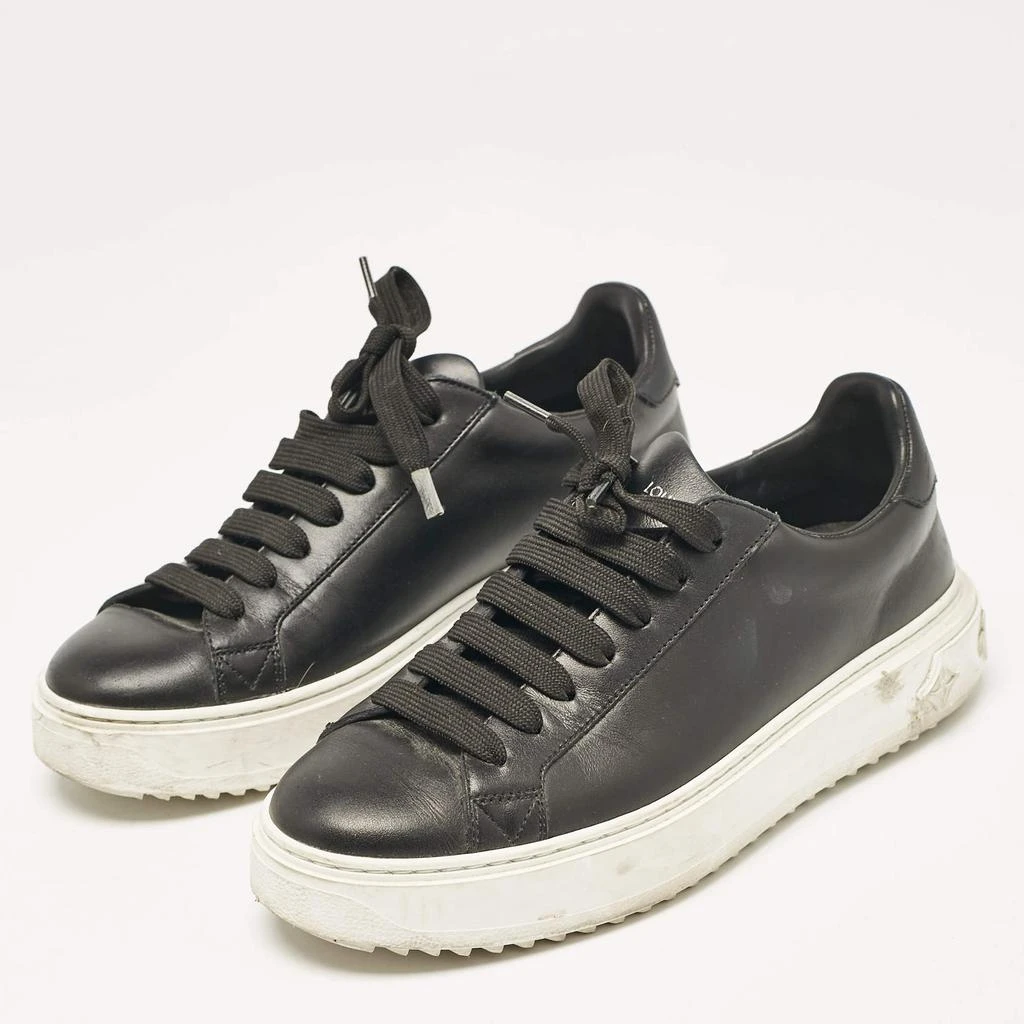 Louis Vuitton Louis Vuitton Black Leather Timeout Low Top Sneakers Size 37.5 2