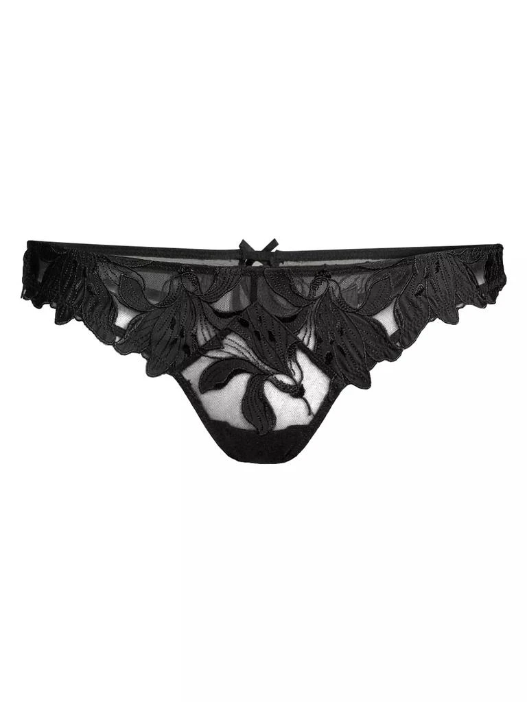 Fleur du Mal Lily Embroidered Hipster Thong 1