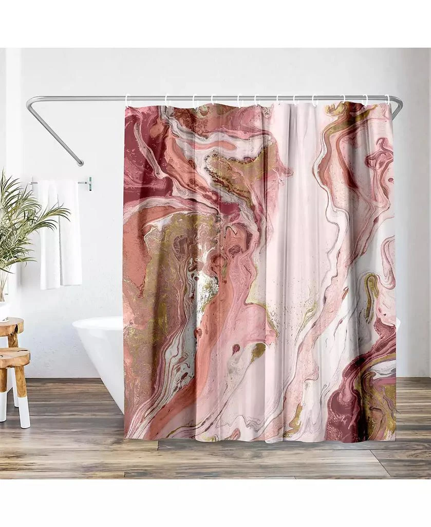 Americanflat Abstract Shower Curtain Marble Petroleum by PI Creative Art