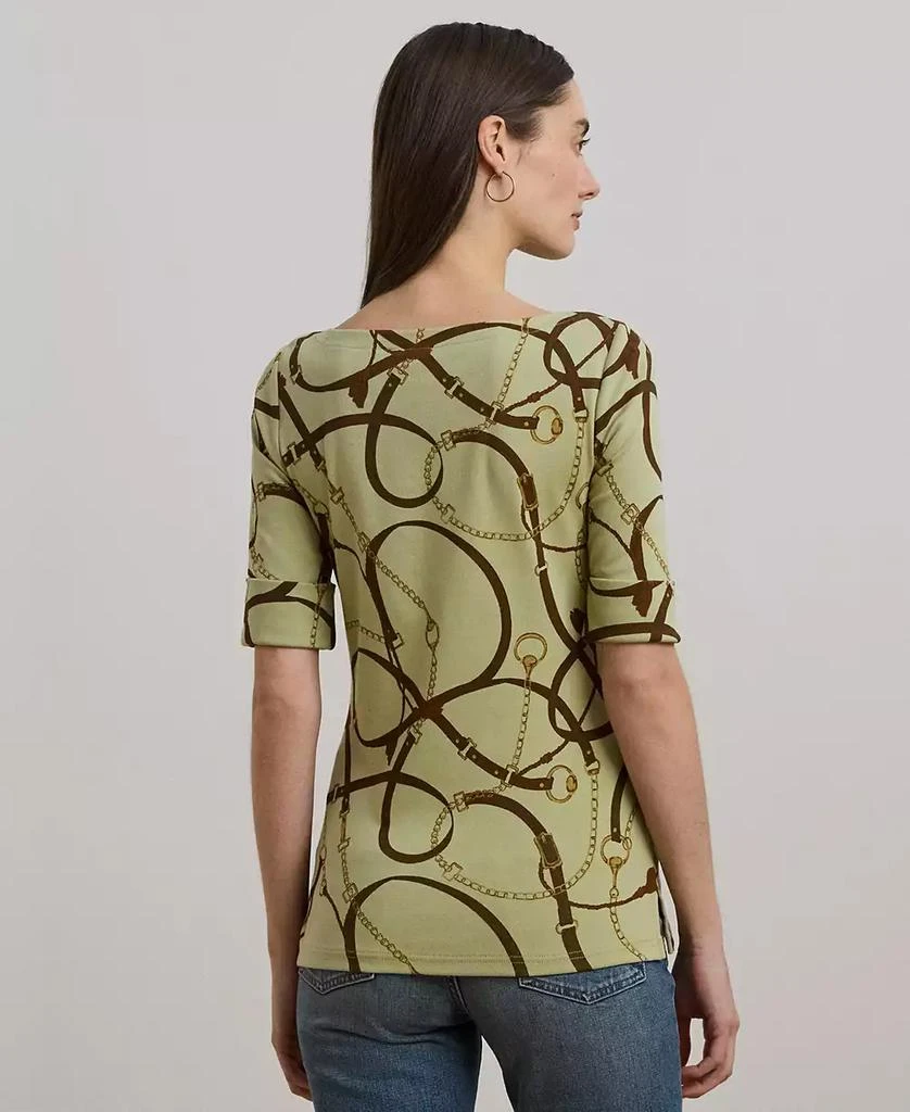 Ralph Lauren Women's Belting-Print Cotton-Blend Boatneck Tee 2