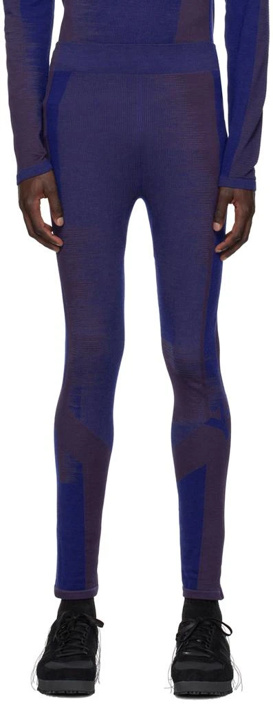 Y-3 Navy & Purple Seamless Leggings 1