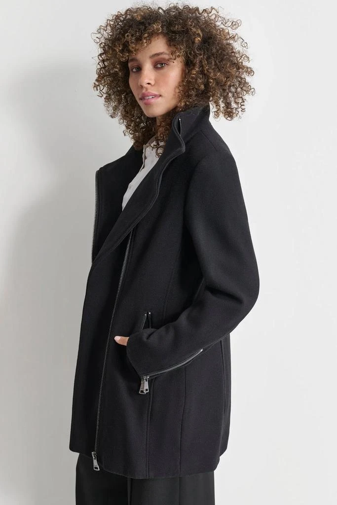 DKNY WOOL COAT WITH ZIPPER DETAIL 4