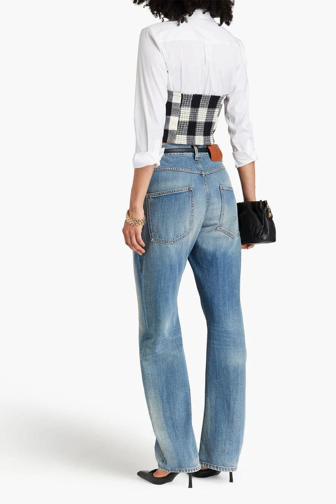 Mara Hoffman Layne cropped checked cotton-flannel strapless top 3