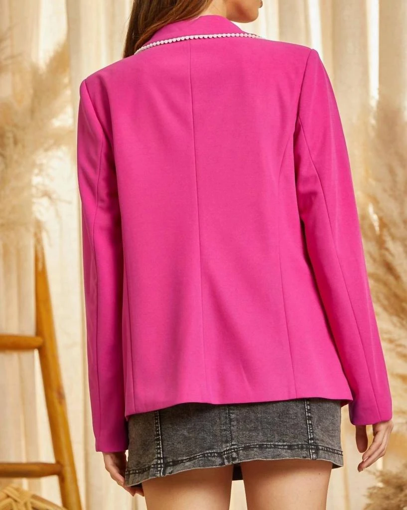 ANDREE BY UNIT Andree By Unit - Pearl Detail Woven Blazer 4