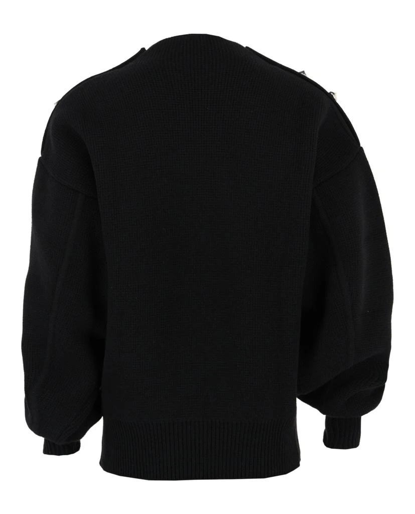 Salvatore Ferragamo Cable-Knit Metal Button Sweater 2