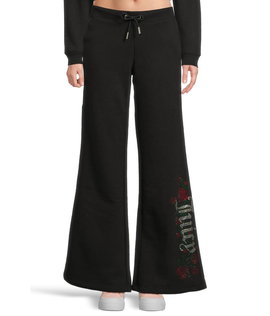 Juicy Couture Wide Leg Track Pants With Back Bling