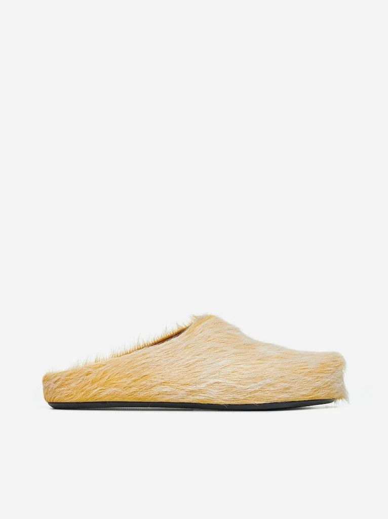 Marni Yellow  long-hair calfskin Fussbett sabot 1