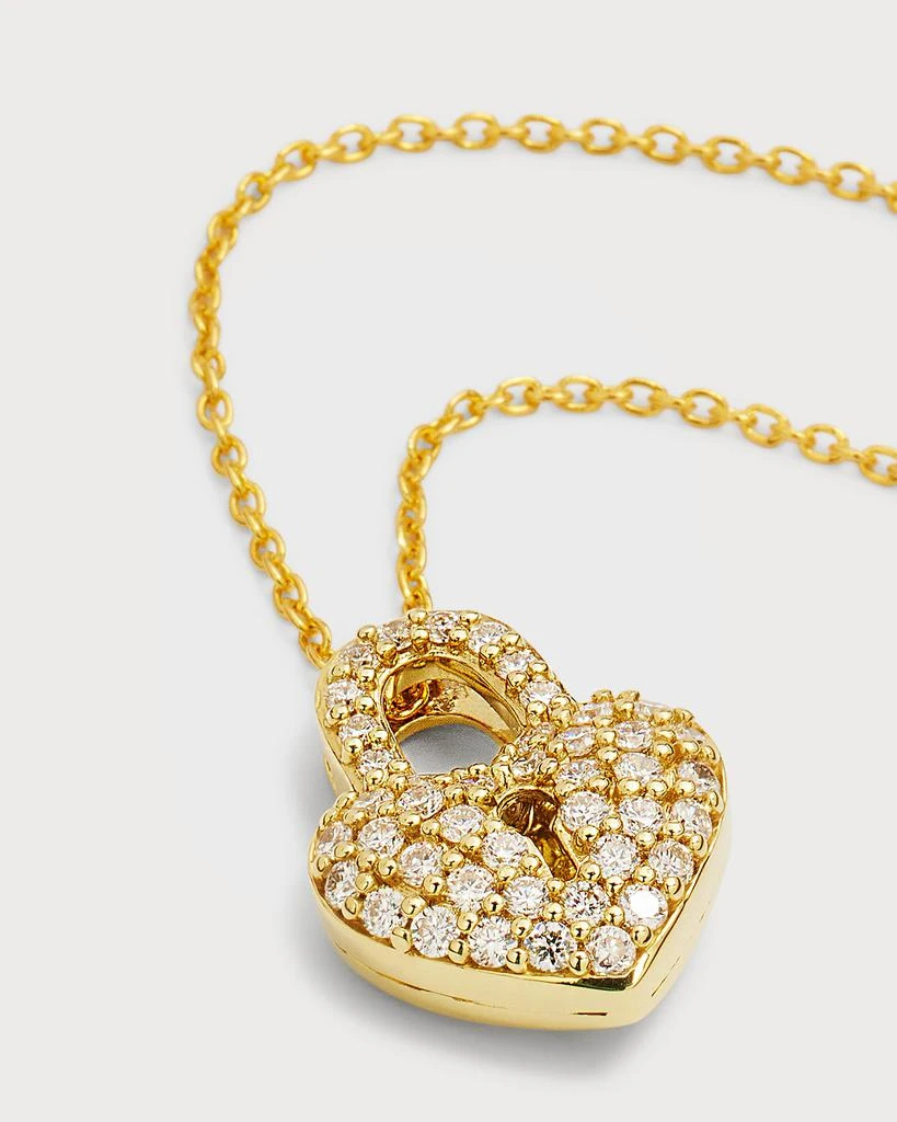 Roberto Coin Yellow Gold Diamond Heart Lock Necklace 3