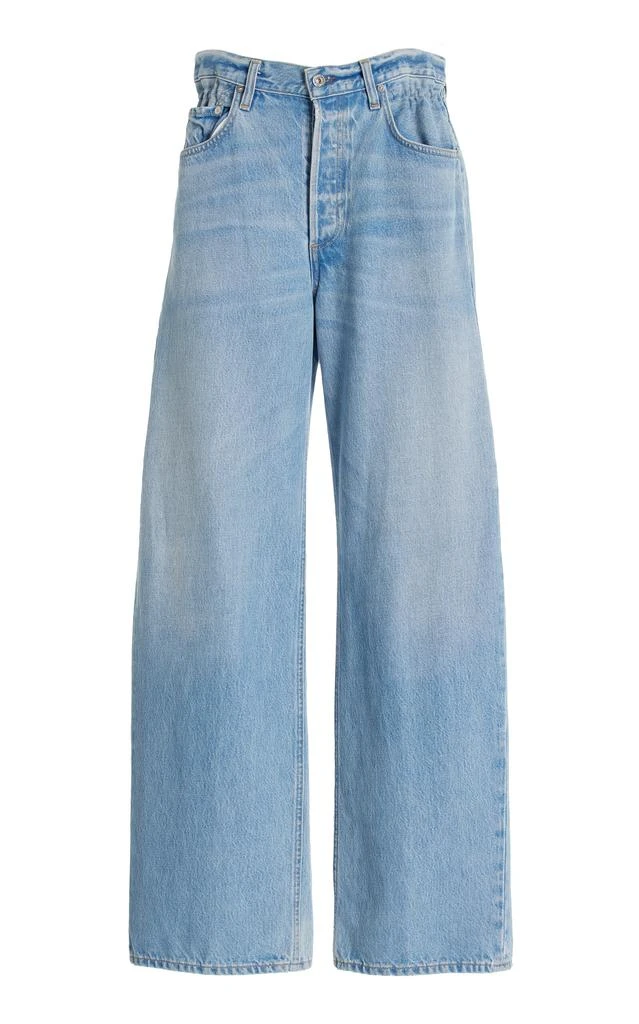 Citizens of Humanity Citizens of Humanity - Gwendoline Scrunched Rigid High-Rise Wide-Leg Jeans - Blue - 28 - Moda Operandi 1