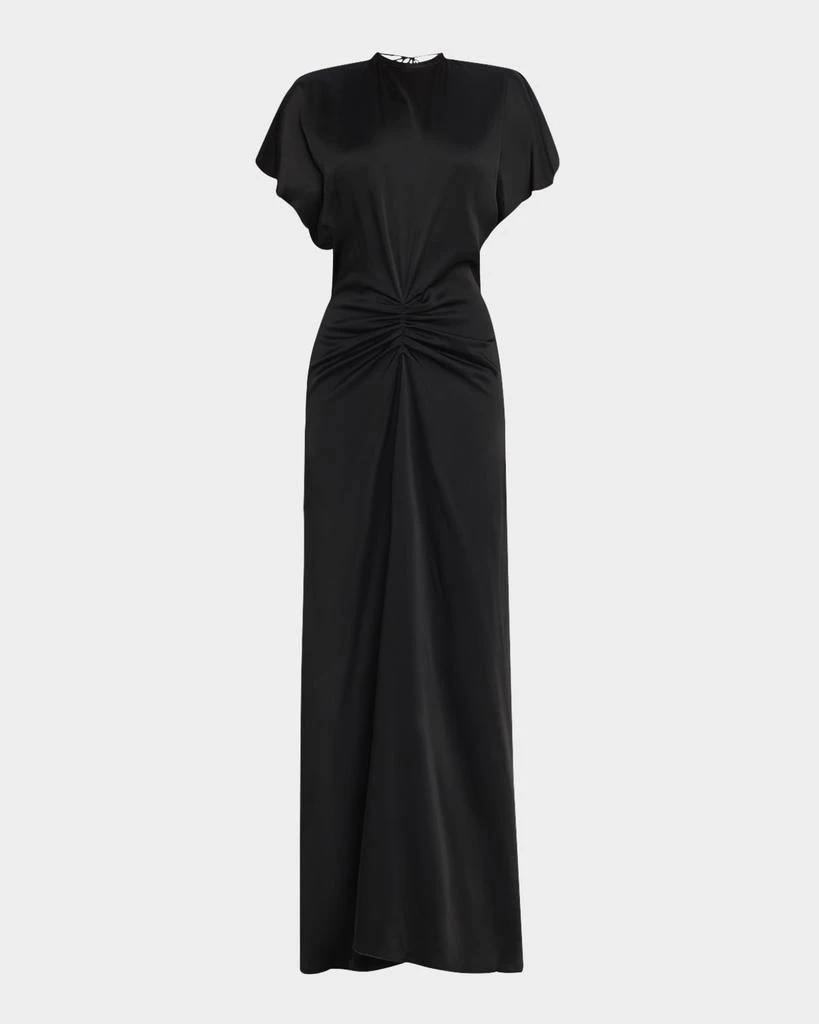 Victoria Beckham Gathered-Waist Backless Satin Gown 1