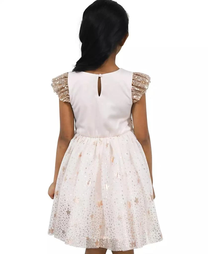 Pink & Violet Toddler and Little Girls Sequin Flutter Sleeve Dress 2