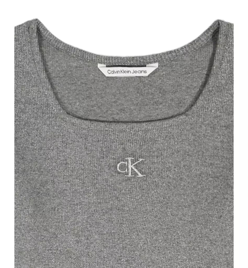 Calvin Klein Girls 7-16 Metallic Printed Ribbed Square Neck T-Shirt 3