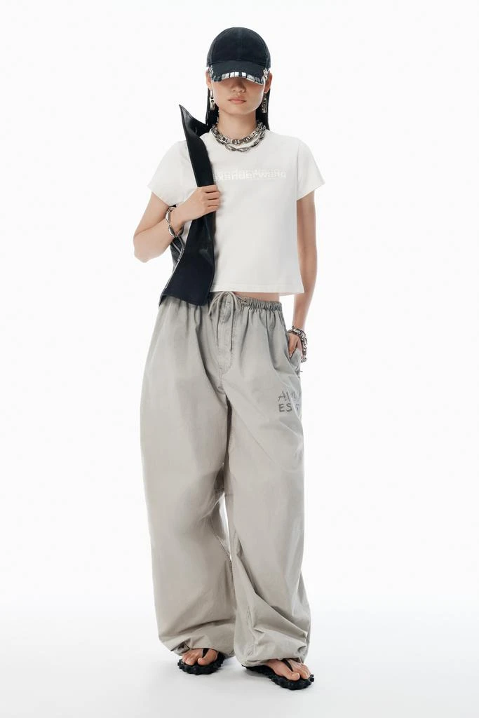 Alexander Wang White Cotton Shrunken Logo Tee 5