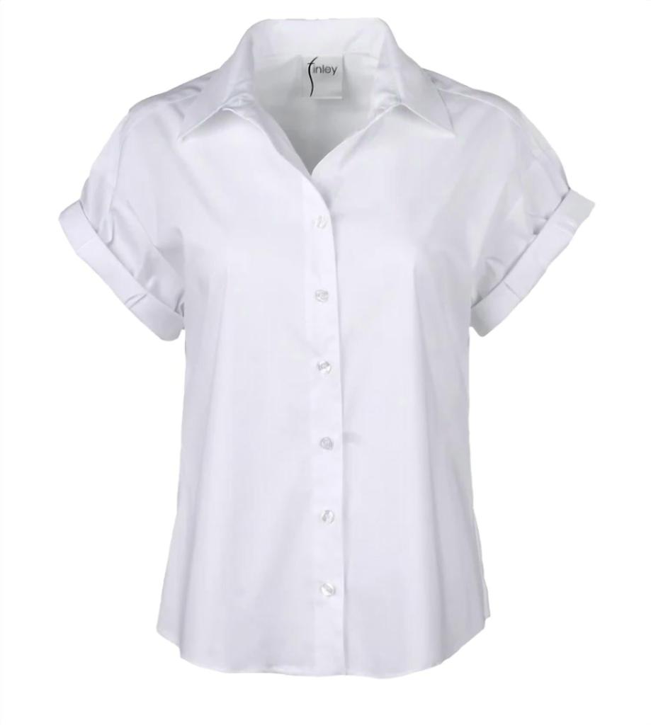 Finley Finley - Roll Sleeve Camp Shirt White