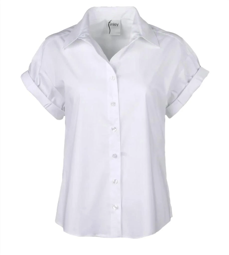 Finley Finley - Roll Sleeve Camp Shirt White 1