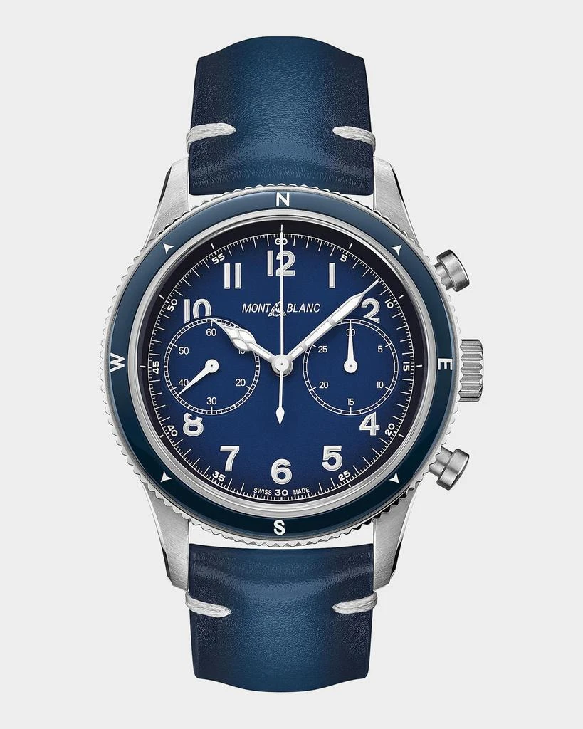MontBlanc Montblanc 1858 Stainless Steel & Leather Chronograph Watch/42MM