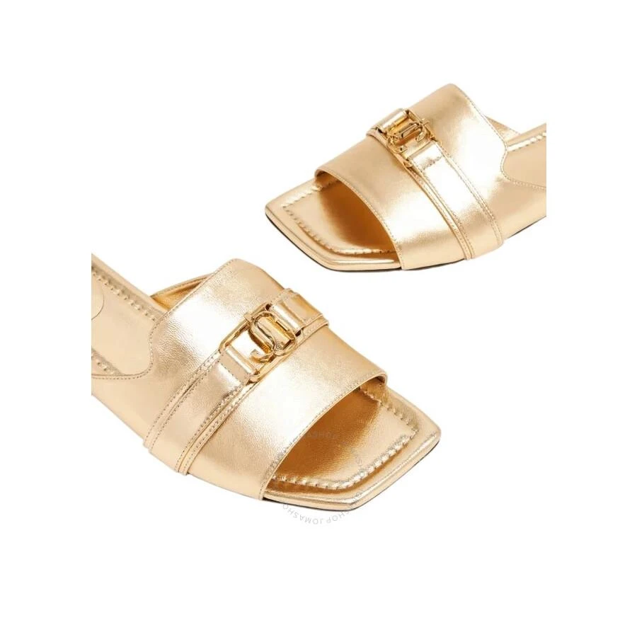 Jimmy Choo Gold Nako Leather Flat Sandals 3